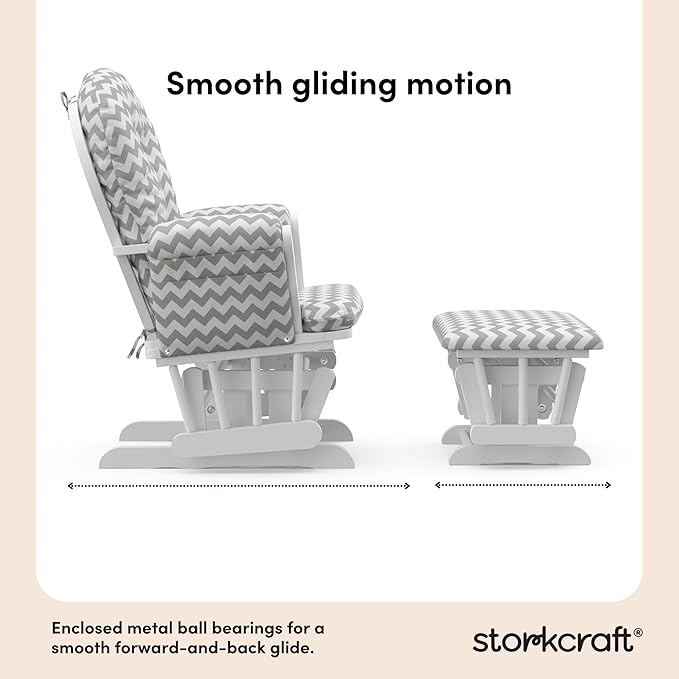 Storkcraft Premium Hoop Glider & Ottoman — GREENGUARD Gold Certified Nursery - Image 6