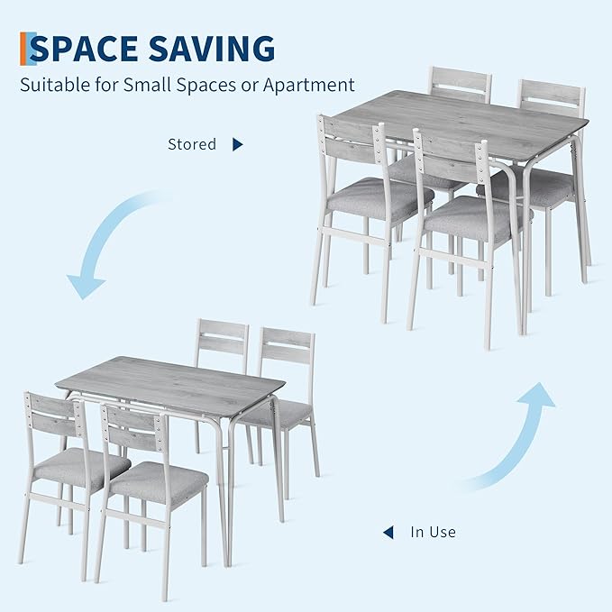 Dining Table for 4, Small Table and Chairs Set of 4, Square Dinette Set for 4 - Image 5
