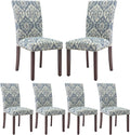 COLAMY Upholstered Parsons Dining Chairs Set of 6, Fabric Dining Room Kitchen by COLAMYINC