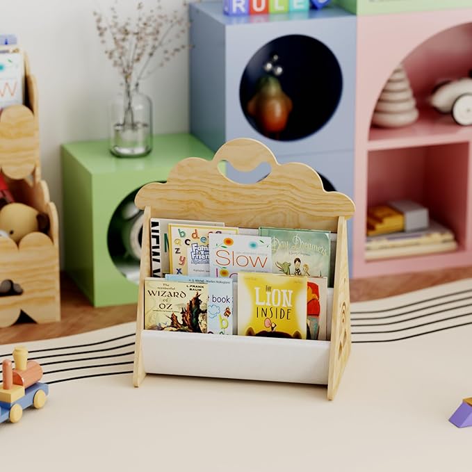 Wood Kids Bookshelf, Montessori Bookshelf, Suitable Kids Rooms, Nursery & - Image 6