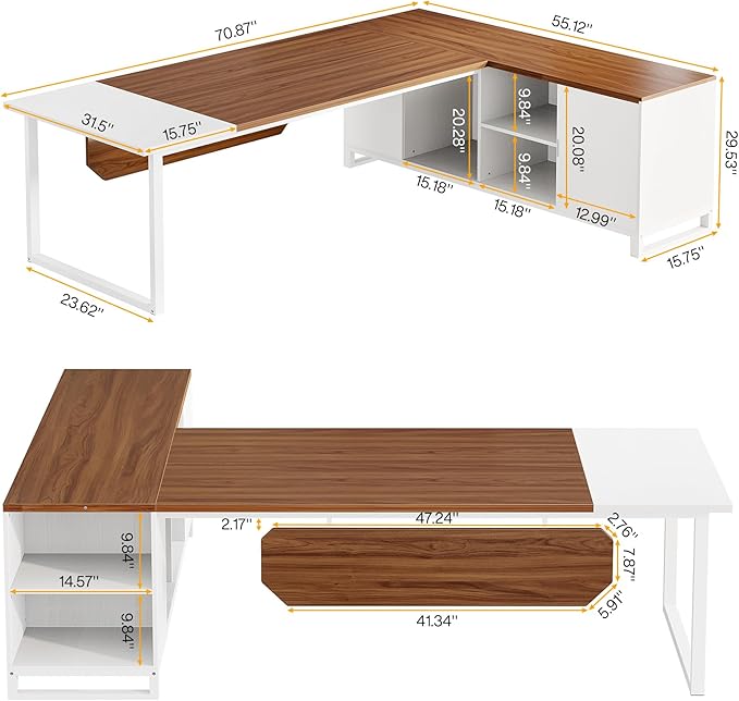 Tribesigns 70.8" L-Shaped Executive Desk - Image 2
