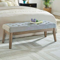 24KF Velvet Upholstered Buttons Tufted Entryway Bench by WEMARTHOMEDECOR