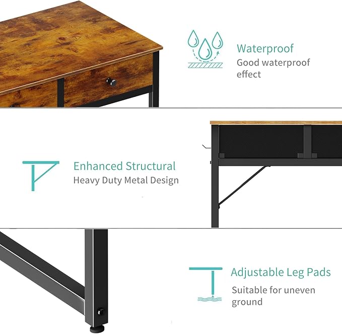 Lufeiya 40 Inch Desk with Drawers - Image 7