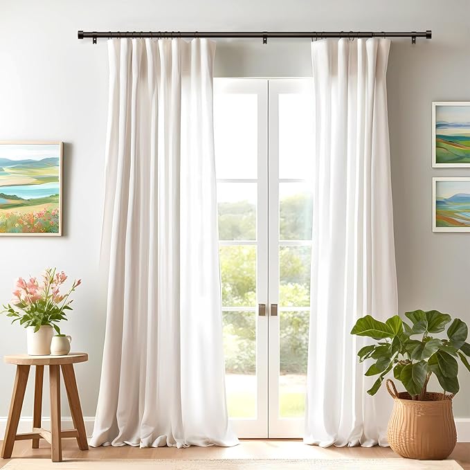 2 Pack Curtain Rods for Windows 72 to 144 Inch, 1 Inch Bronze Curtain Rods Set - Image 8