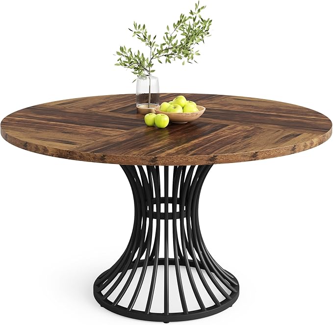 Tribesigns Round Dining Table for 4-6 People, 47-Inch Farmhouse Dinning Room - Image 8