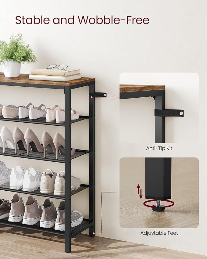 VASAGLE Shoe Rack, 5-Tier Shoe Storage Organizer - Image 6