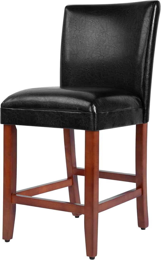 Homepop Home Decor | Classic Counter Height Bar Stools | Faux Leather 24 Inch - Image 11