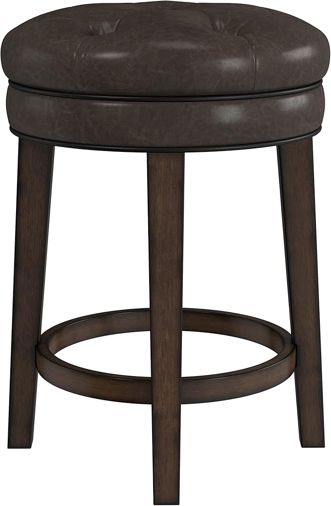 Hillsdale Krauss Backless Swivel Counter Height Stool, Dark Brown by HillsdaleFurniture