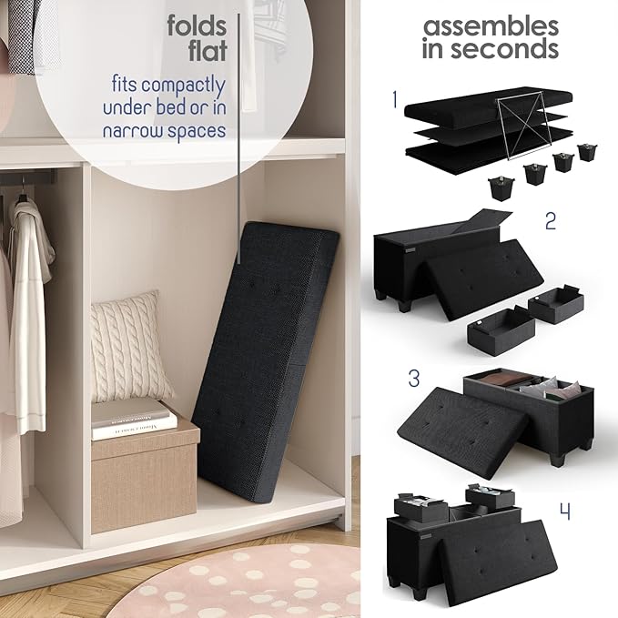 STORAGEBUD Storage Ottoman Bench - Image 6