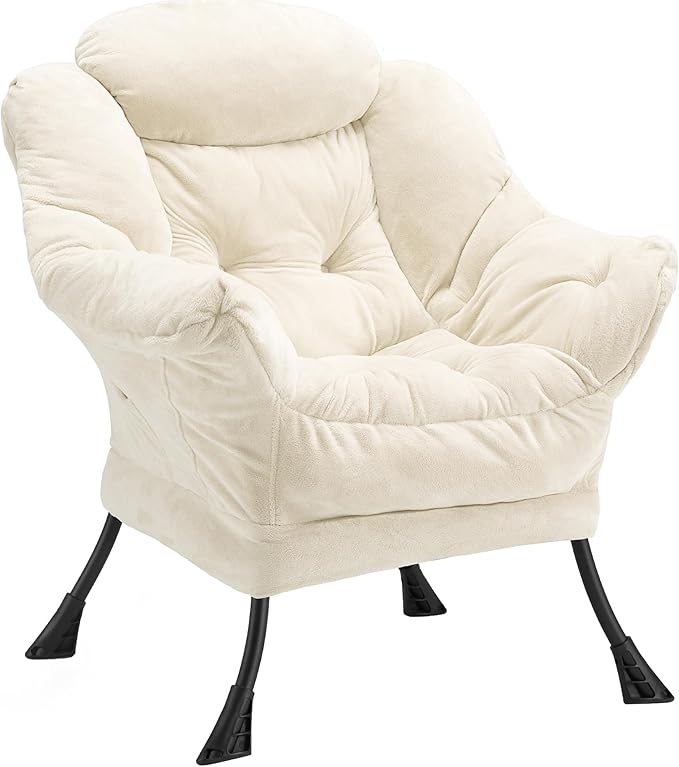 Fabric Lazy Chair for Adults, Oversized Upholstered Sofa Chair, Plush Comfy by Halituny