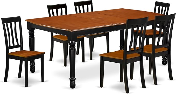 East West Furniture DOAN7-BCH-W 7 Piece Modern Dining Table Set Consist of a by EastWestFurniture