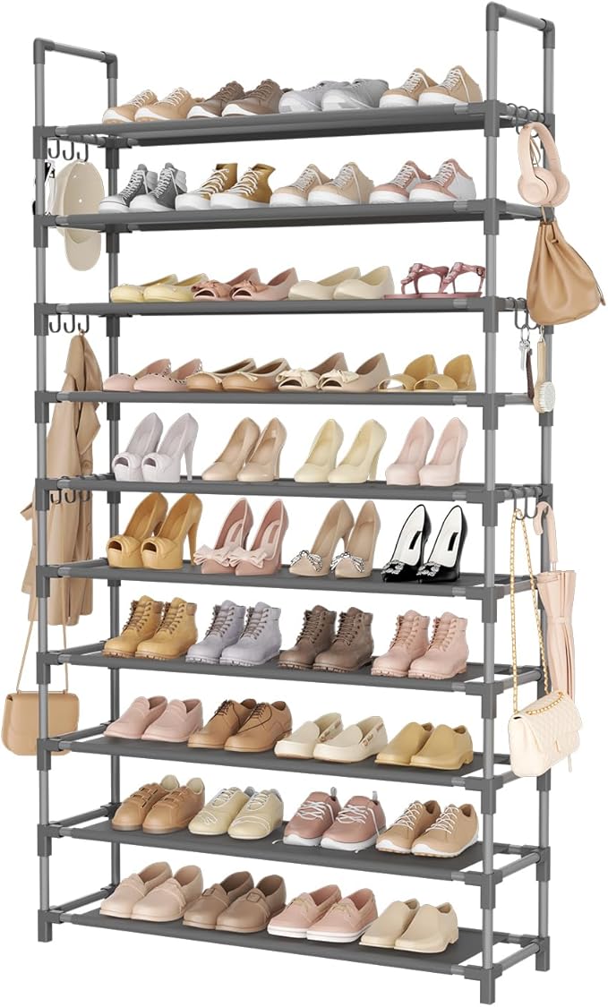 Tall Shoe Rack 10 Tier Shoe Organizer Large Shoe Shelf by LANTEFULforTidyingHouse