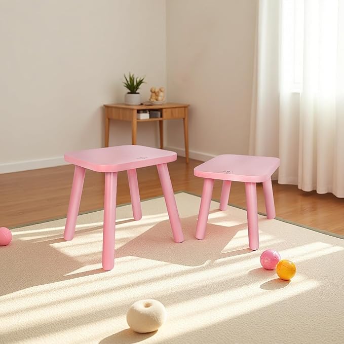 BEE&OAK Wooden Step Stools for Adults, Solid Rubber Wood Non-Slip Step Foot - Image 7