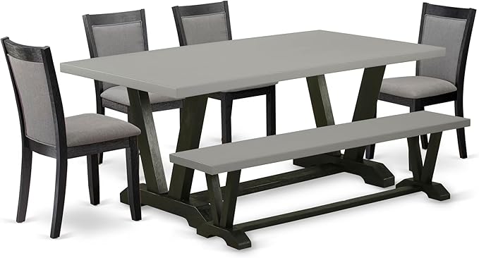East West Furniture V697MZ650-6 6 Piece Kitchen Table Set Contains a Rectangle by EastWestFurniture