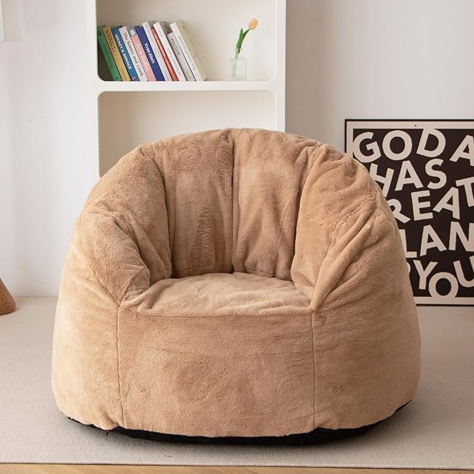 N&V Large Shell Bean Bag Chair, Adult Size Bean Bag Sack, Foam Filling - Image 4