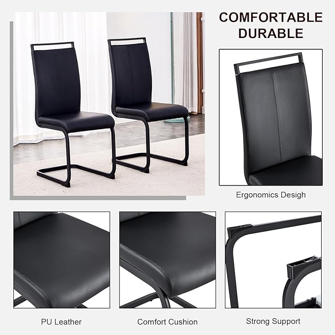 Modern Dining Chairs Set of 4, High Back Kitchen Chairs, Side Room Chair - Image 5