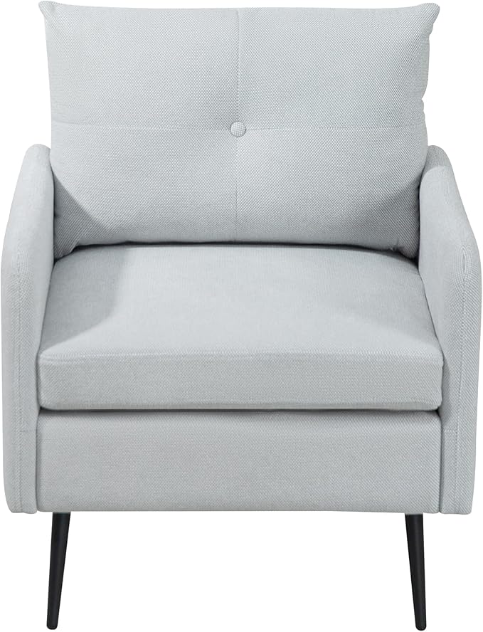 Ball & Cast Accent Chair with Metal Black Legs, Comfy Chenille Club Fabric - Image 5