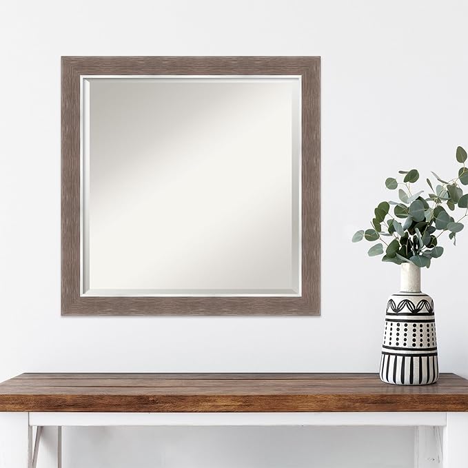 Amanti Art Brown Wall Mirror 24x24 Noble Mocha Square Bathroom Mirror - Image 4