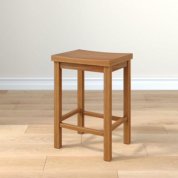 Grain & Grove Smith Collection Solid Wood Counter Height Bar Stool, 24-Inch by GrainGrove