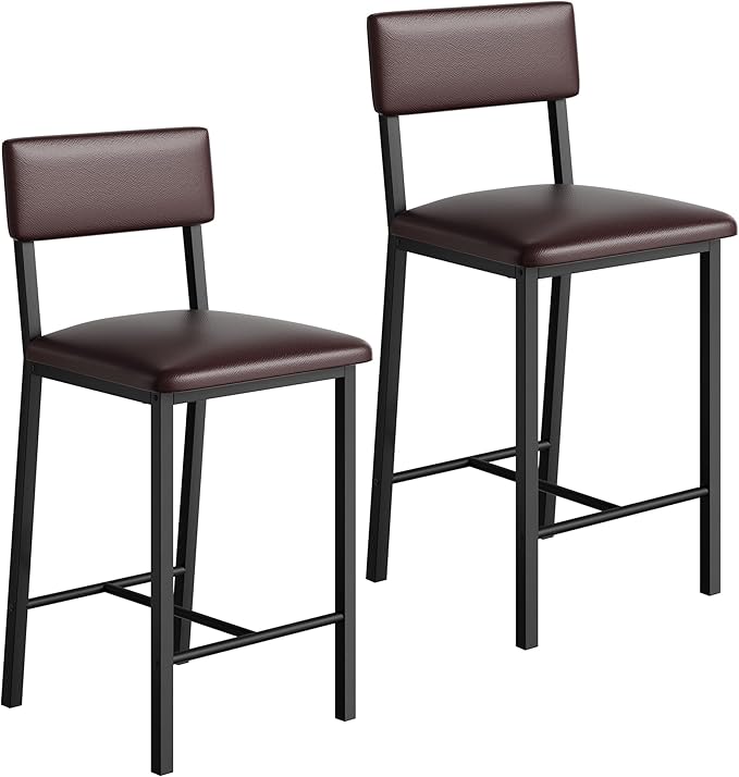 Garvee Bar Stools Set of 2, Kitchen Barstools - Image 3