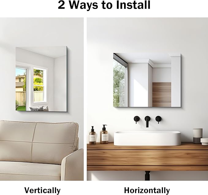 Frameless Mirror, 16x20 Inch Bathroom Mirrors - Image 6