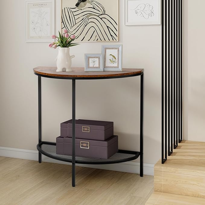 Entry Table Narrow Livingroom Furniture: 2 Tier Modern Console Table - Image 3