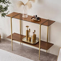Glass Console Table for Living Room, Foyer & Entrance, 2-Tiers Mid-Century by LumFurn