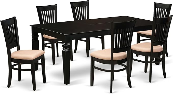 East West Furniture LGVA7-BLK-C 7 Piece Modern Dining Table Set Consist of a by EastWestFurniture