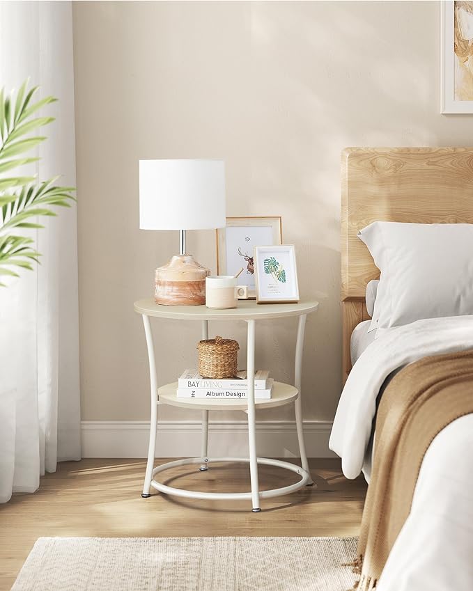 VASAGLE Side Table, 2-Tier Round End Table, Nightstand - Image 6