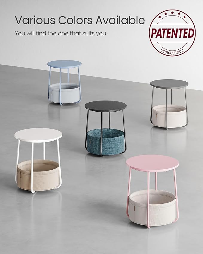 VASAGLE Small Round Side End Table, Modern Nightstand - Image 8