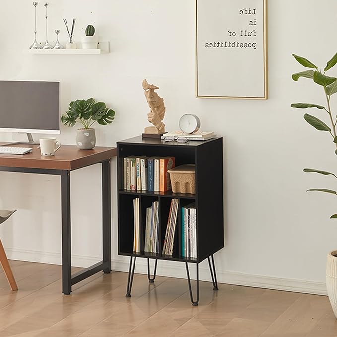 Record Player Stand with Vinyl Storage, Vinyl Record Storage Cabinet Holds Up - Image 5