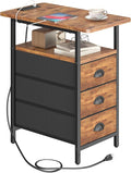 End Table with Charging Station, Side Tables Livingroom with USB Ports and by Unknown