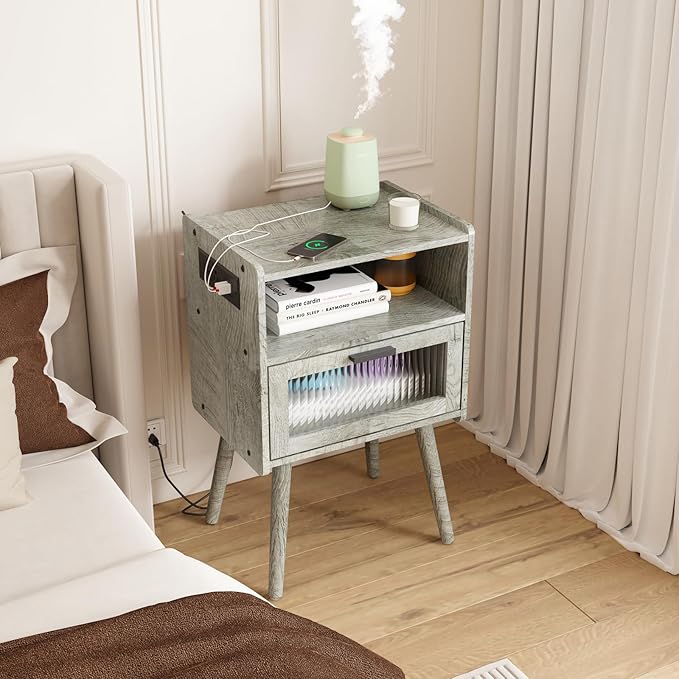 SOOWERY Mid Century Modern Nightstand - Image 4