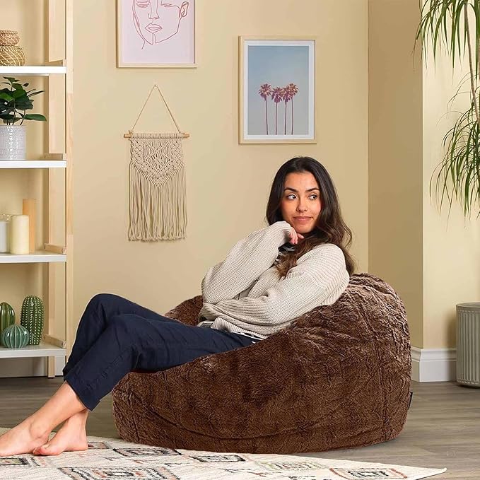 Bean Bag Chair for Adults Kids Without Filling Comfy Fluffy Round Beanbag Couch - Image 7