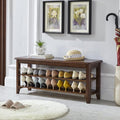 LEILISI Shoe Bench, Solid Wood Shoe Rack Bench Simple Style Shoe Storage Bench by LEILISI