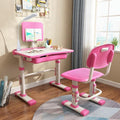 Kids Desk and Chair Set, Height Adjustable Children School Study Desk by Cantonape