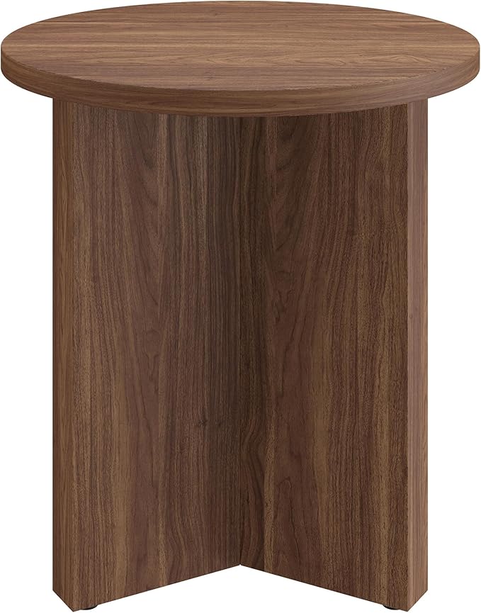 Henn&Hart 20" Wide Round Side Table in Satin Walnut, - Image 9