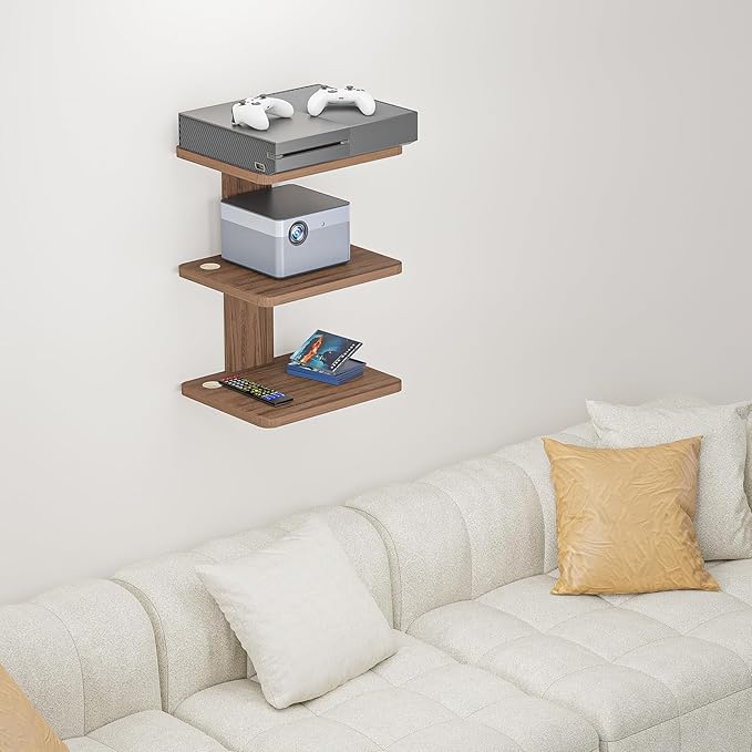 WALI Floating TV Shelves for Wall, Projector Shelf Holds Up to 22lbs, Wooden - Image 7