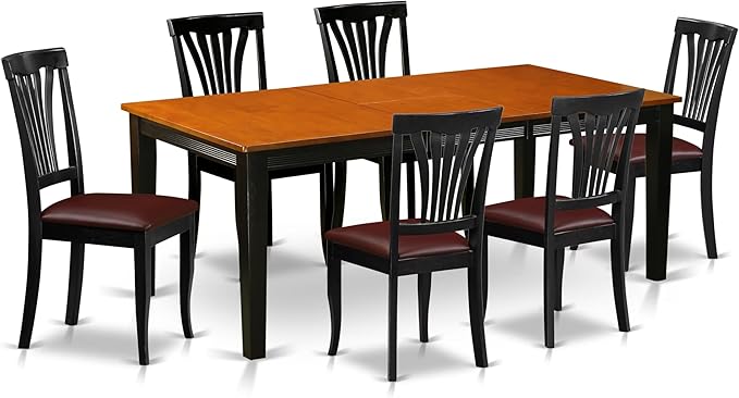 East West Furniture QUAV7-BCH-LC 7 Piece Kitchen Table Set Consist of a by EastWestFurniture