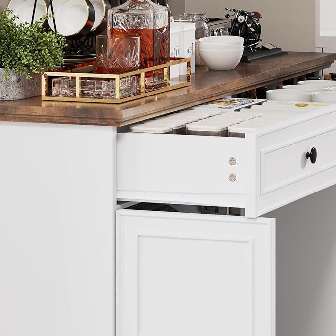 Farmhouse Buffet Cabinet with Storage, 47.6" Buffet Sideboard with 2 Drawers - Image 6