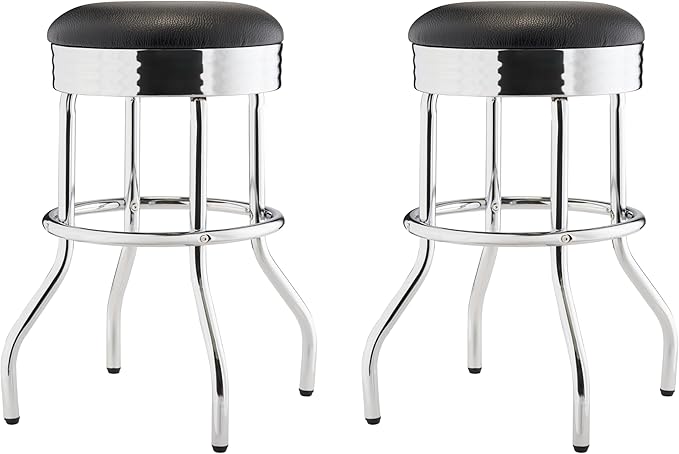TRINITY Heavy Duty 25-Inch Backless Swivel Bar Stool by TRINITY