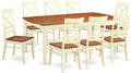 East West Furniture DOQU9-WHI-W 9 Piece Dining Set Includes a Rectangle Dining by EastWestFurniture
