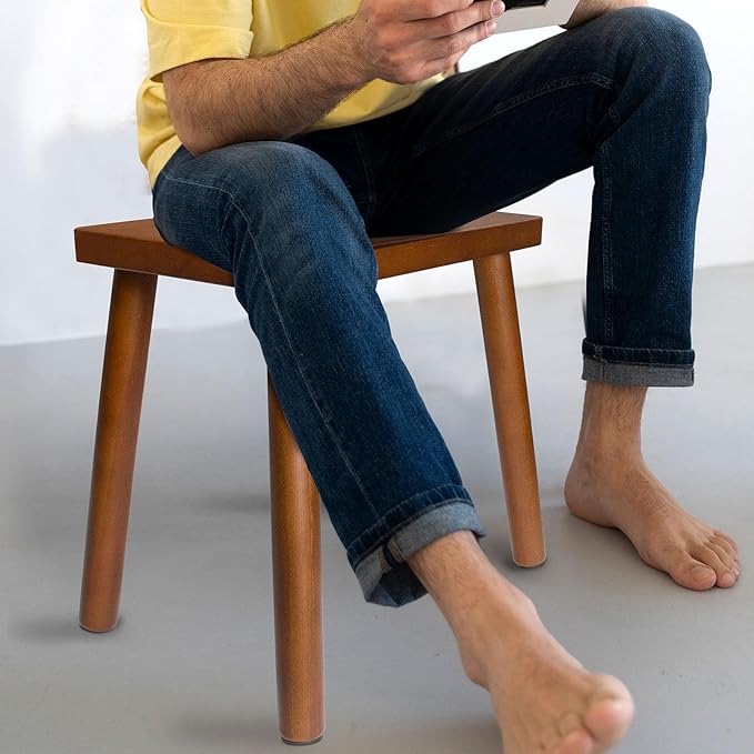 13.4inch Wooden Step Stool for Adults, Small Wooden Stool - Image 8