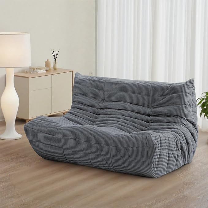 Fireside Loveseat Mid-Century Armless Sofa — Twin-Size Floor Lounger in Soft by Unknown