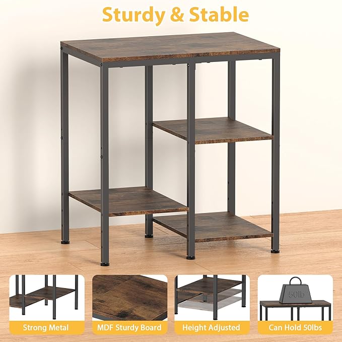 Kitchen Microwave Stand, 4-Tier Adjustable Bakers Rack, Space-Saving Metal - Image 7