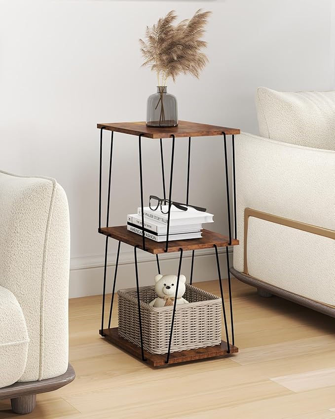 Side Table Set of 2, Tall End Table, Small Accent Table, Bedside Table - Image 2