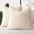 Foindtower 2 Pieces 20x20 Inch Cream Beige, Faux Fur Throw Pillow Cover Accent by Foindtower