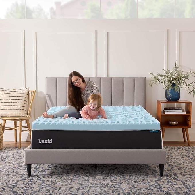 LUCID Gel Infused Memory Foam Mattress Topper – 3 Inch Mattress Topper – 5 - Image 7