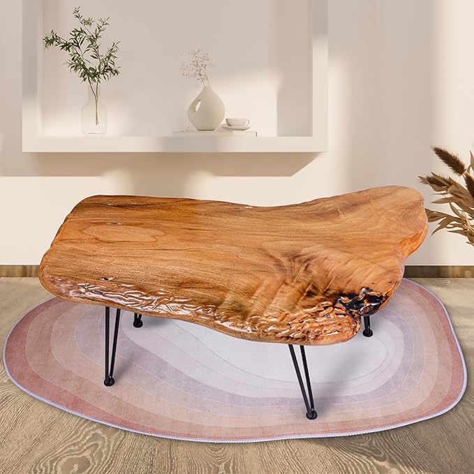 End Table with Epoxy Resin Craftsmanship and Natural Wood Finish - Image 4