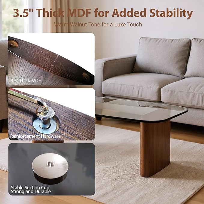 Modern Glass Coffee Table, Coffee Table - Image 4